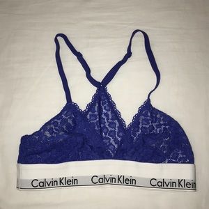 CALVIN KLEIN blue lace bralette